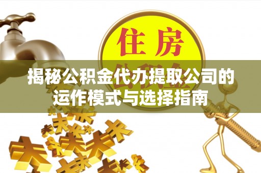文成揭秘公积金代办提取公司的运作模式与选择指南